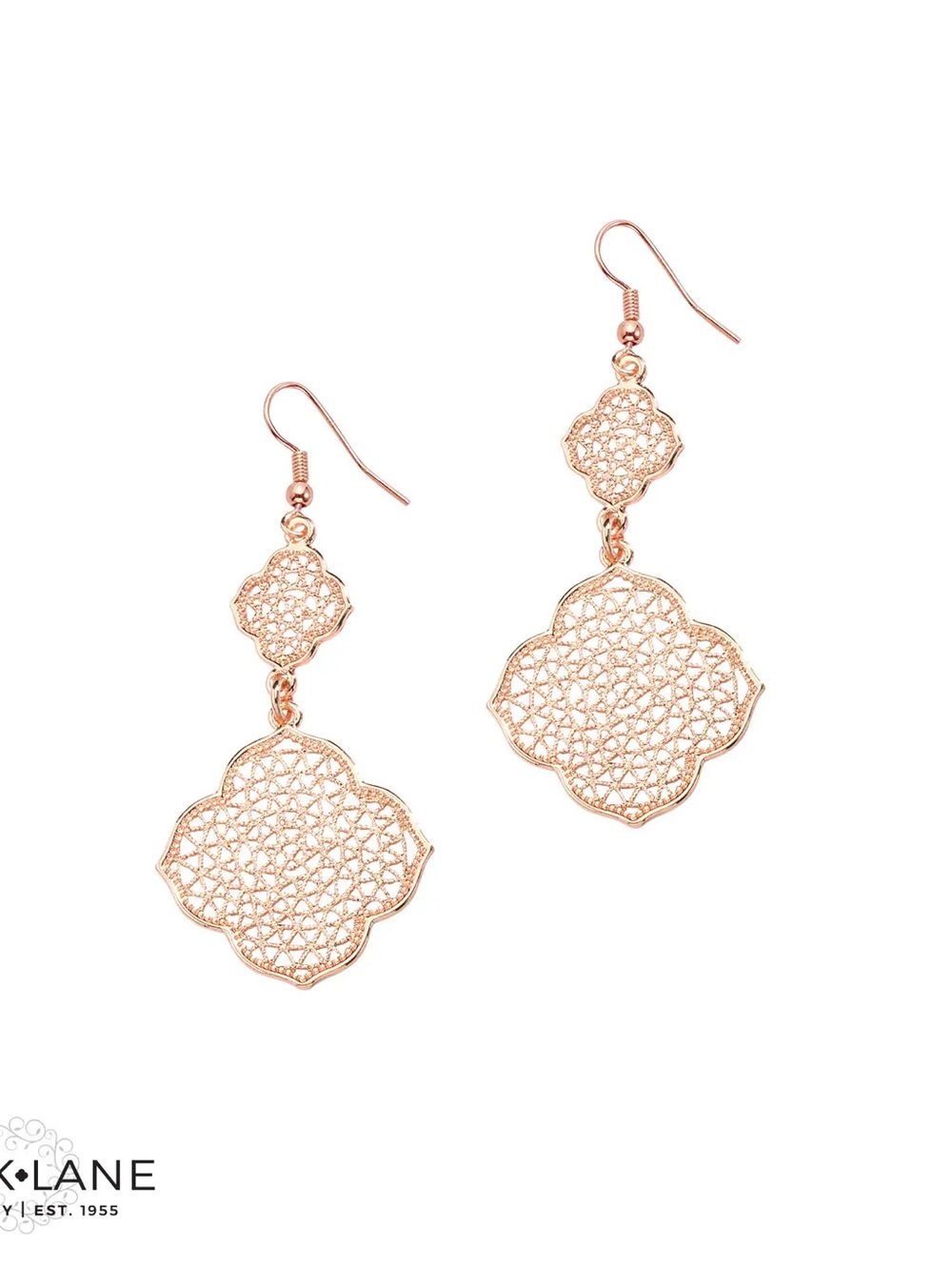 MOANA Rose Gold Lattice Drop Earrings | NEW